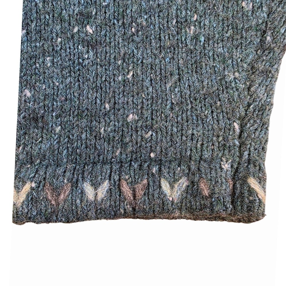 Vintage Woolrich Womens Teal Marled Wool Blend Quarter Zip Sweater Size M 9101 - Picture 5 of 10